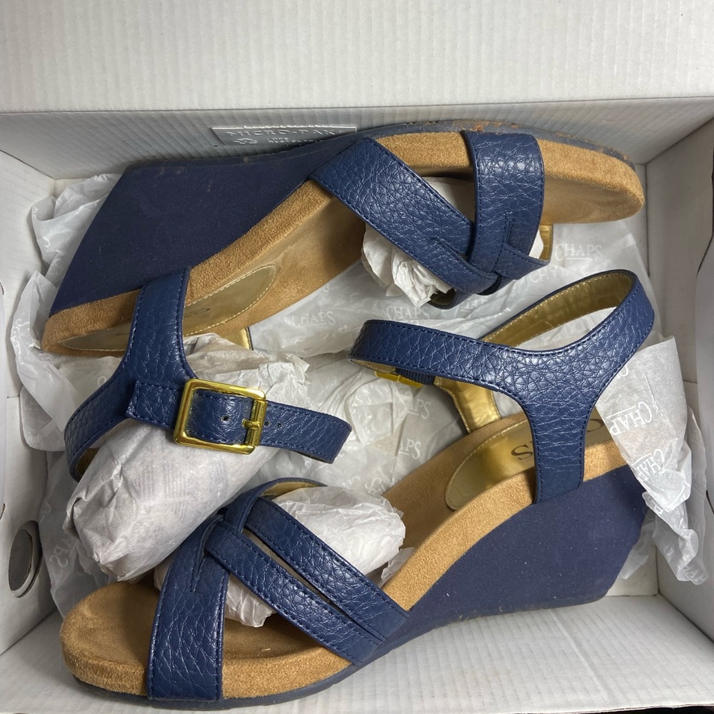 Chaps Navy Wedge - Picture 3 of 10